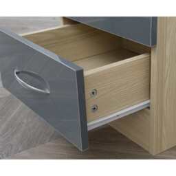 Set Of 2 Agata 2 Drawer Bedside Tables In Grey and Oak - thumbnail 5