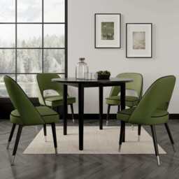 Luna 100cm Black Round Dining Table With Rubber Wood Legs - thumbnail 4