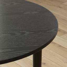 Luna 100cm Black Round Dining Table With Rubber Wood Legs - thumbnail 9