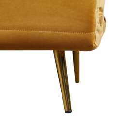 Jola Velvet Foldable Single Sofa Bed with Pillow, Mustard - thumbnail 4