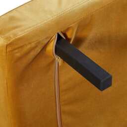 Jola Velvet Foldable Single Sofa Bed with Pillow, Mustard - thumbnail 6