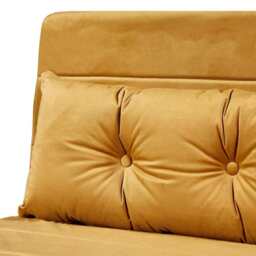 Jola Velvet Foldable Single Sofa Bed with Pillow, Mustard - thumbnail 5