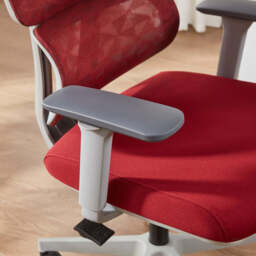 Essential Ergonomic Office Chair Swivel Computer Chair With Headrest, Grey and Red - thumbnail 6