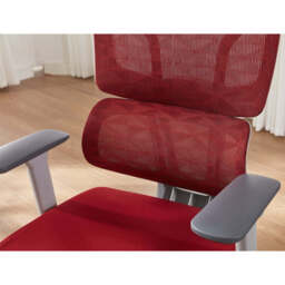 Essential Ergonomic Office Chair Swivel Computer Chair With Headrest, Grey and Red - thumbnail 7