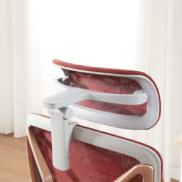 Essential Ergonomic Office Chair Swivel Computer Chair With Headrest, Grey and Red - thumbnail 5