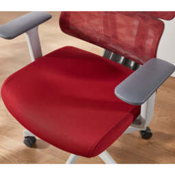 Essential Ergonomic Office Chair Swivel Computer Chair With Headrest, Grey and Red - thumbnail 4