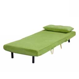 Jola Corduroy Foldable Sofa Bed With Metal Legs And Pillow, Green / Single - thumbnail 8