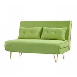 Jola Corduroy Foldable Sofa Bed With Metal Legs And Pillow, Green / Single - thumbnail 9