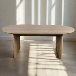 Belluno Oak Or Black 4-6 Seater 200cm Oval Dining Table, Oak - thumbnail 2
