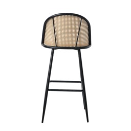 Set Of 2 Boho Boucle Rattan Bar Stool Bar Chairs - thumbnail 6