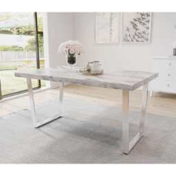 Etta 150cm Marble Effect Trestle 6-8 people Dining Table - thumbnail 3