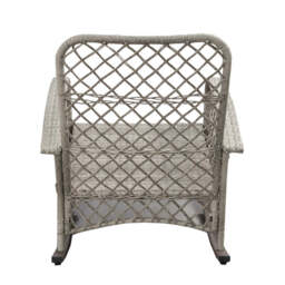 Outdoor Rattan Rocking Chair with Cushion, Grey - thumbnail 7
