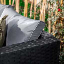 Vancouver 6 Seater Modular Rattan Sofa Set In Black, Without Rain Cover - thumbnail 9