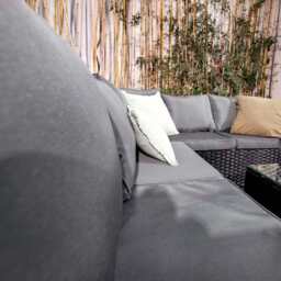 Vancouver 6 Seater Modular Rattan Sofa Set In Black, Without Rain Cover - thumbnail 8
