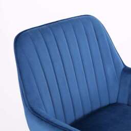 Melton Office Chair Upholstered Velvet Channel Tufted, Blue - thumbnail 7