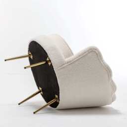 Mollis Plush Boucle Shell Chair In Beige - thumbnail 8
