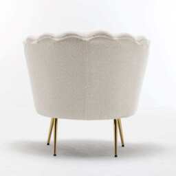 Mollis Plush Boucle Shell Chair In Beige - thumbnail 7
