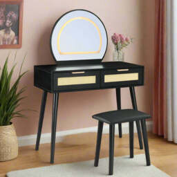 Boho Dressing Table and Stool Set With Led Mirror - thumbnail 2