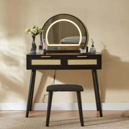 Boho Dressing Table and Stool Set With Led Mirror - thumbnail 3