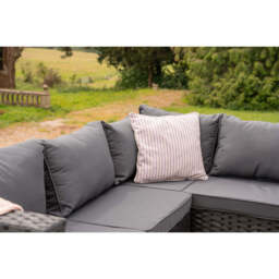 Vancouver 5 Seater Rattan Corner Sofa Patio Set Garden Sofa Set In Black, Without Rain Cover - thumbnail 5