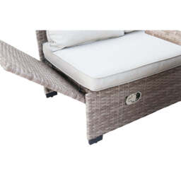 Galle 9 Seater Rattan Garden Furniture Arm Reclining Corner Sofa Set With Rising Table, Without Rain Cover - thumbnail 3