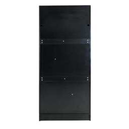 Boho 2 Door 1 Drawer Rattan Decorated Wardrobe, Black - thumbnail 7