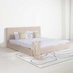 Marshmuff Linen Bed Frame With Headboard King Bed or Double Bed, King Size Frame / Beige - thumbnail 3