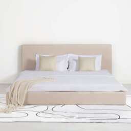 Marshmuff Linen Bed Frame With Headboard King Bed or Double Bed, King Size Frame / Beige - thumbnail 2