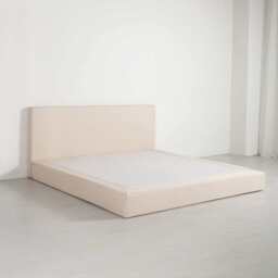 Marshmuff Linen Bed Frame With Headboard King Bed or Double Bed, King Size Frame / Beige - thumbnail 5