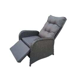 Outdoor Furniture Rattan Recliner Armchairs and ice bucket Table Set, Dark Grey - thumbnail 8