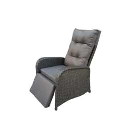 Outdoor Furniture Rattan Recliner Armchairs and ice bucket Table Set, Dark Grey - thumbnail 7