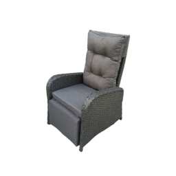 Outdoor Furniture Rattan Recliner Armchairs and ice bucket Table Set, Dark Grey - thumbnail 6