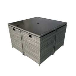Eton Rattan Garden 8 Seater Cube Set In Grey, Without Parasol - thumbnail 4