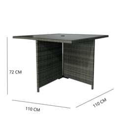 Eton Rattan Garden 8 Seater Cube Set In Grey, Without Parasol - thumbnail 9