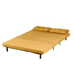 Jola x Large Velvet Foldable 2.5 Seater Sofa Bed with Pillows, Mustard - thumbnail 5