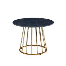 Etta 100cm 4-6 people Round Pedestal Dining Table, Black+Gold