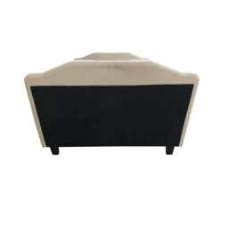 Retro PU Leather Upholstered Bed Frame Double Bed Frame, Cream - thumbnail 7