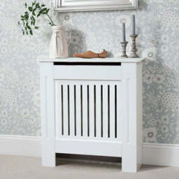 White Modern Wooden Radiator Grill Cover, Small - thumbnail 2
