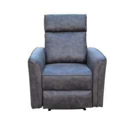 Leathaire Grey Manual Recliner Sofa / Armchair Set, Armchair - thumbnail 3