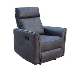 Leathaire Grey Manual Recliner Sofa / Armchair Set, Armchair - thumbnail 4