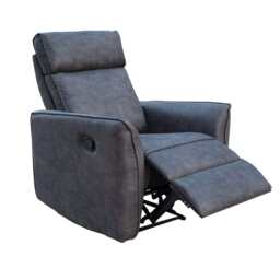 Leathaire Grey Manual Recliner Sofa / Armchair Set, Armchair - thumbnail 2