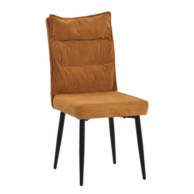 A Pair of Dining Chairs with Cushioned Backrest, Brownish‑Tan - image 1