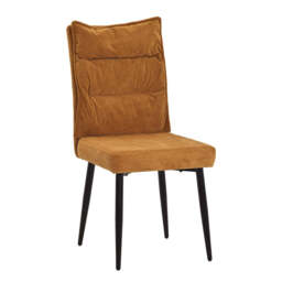 A Pair of Dining Chairs with Cushioned Backrest, Brownish‑Tan