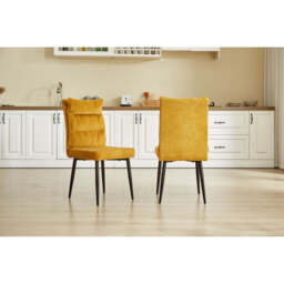 A Pair of Dining Chairs with Cushioned Backrest, Brownish‑Tan - thumbnail 5