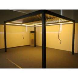 Berlin Outdoor Garden Patio Aluminium Pergola with Roof and Led Lighting, 3M*3M - thumbnail 8