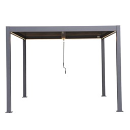 Berlin Outdoor Garden Patio Aluminium Pergola with Roof and Led Lighting, 3M*3M - thumbnail 6