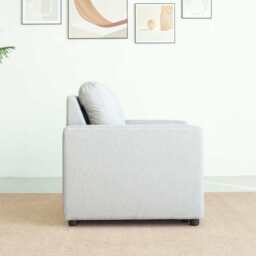 Upholstered Foldable Sofa Bed Pullout Sofa Convertible Sleeper Chair With Arms, Light Grey Linen / Single - thumbnail 9