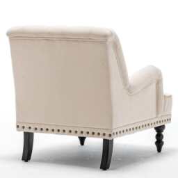 Darwin Velvet Accent Chair In Beige - thumbnail 6