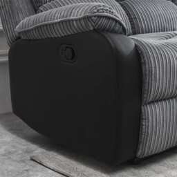 Boston Grey Plush Fabric 3 Seater Recliner, Manual Recliner - thumbnail 5