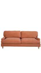 Bunburry 3 Seater Sofa Upholstered Sofa, Velvet Orange - thumbnail 2